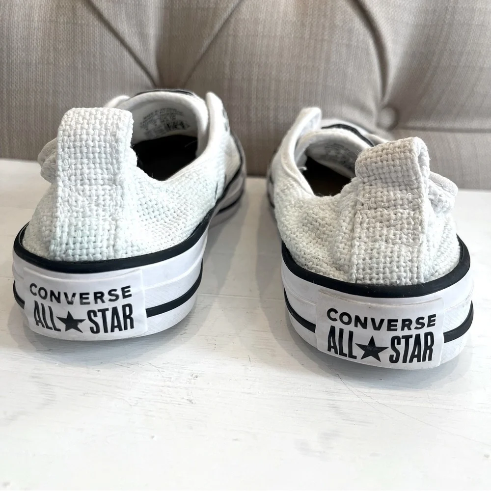 CONVERSE ALL STAR 547239C White Black Slip On Laceless Sneakers Womens Size 6